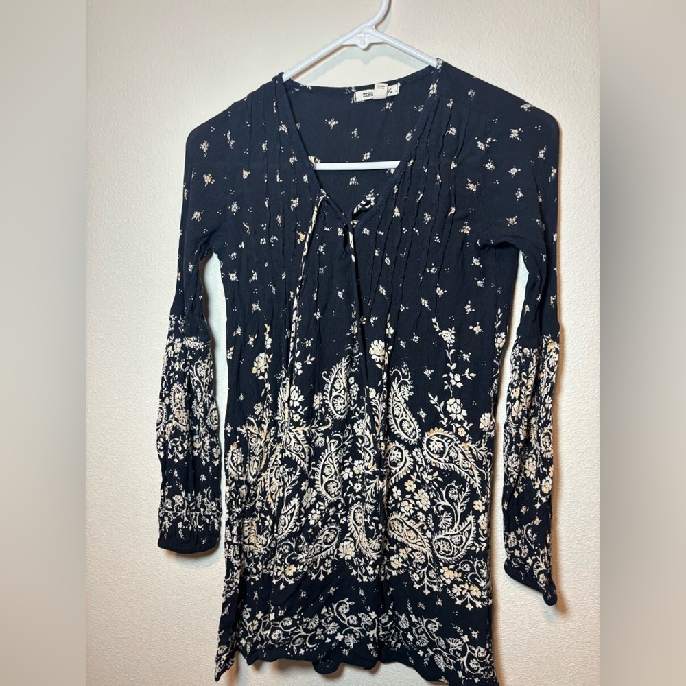 Billabong Navy and Cream Floral Dress Size XS